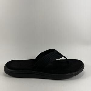 Teva Voya Canvas Flip Flops Womens Size 7 Black Sandals Beach Pool Comfort